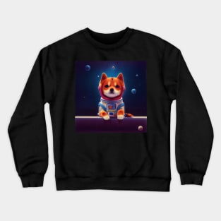 Kawaii Shiba Inu as astronaut Crewneck Sweatshirt